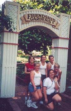 Friendship Gardens in Dollywood(Class Trip): Megan, Heather, Me, Jessi, Keisha, & Brandi