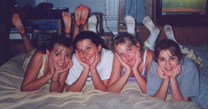 Monica, Keisha, Me, & Jessi in my uncles livingroom